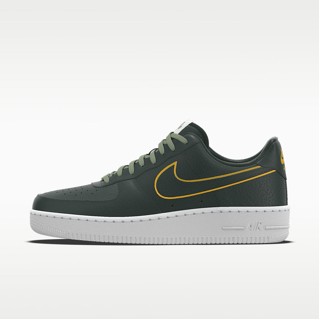 Nike Air Force 1 '07 Dark Green Gold Outline Sneakers