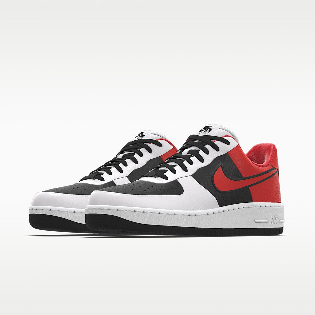 Nike Air Force 1 '07 White Black Red Color-Block Sneakers