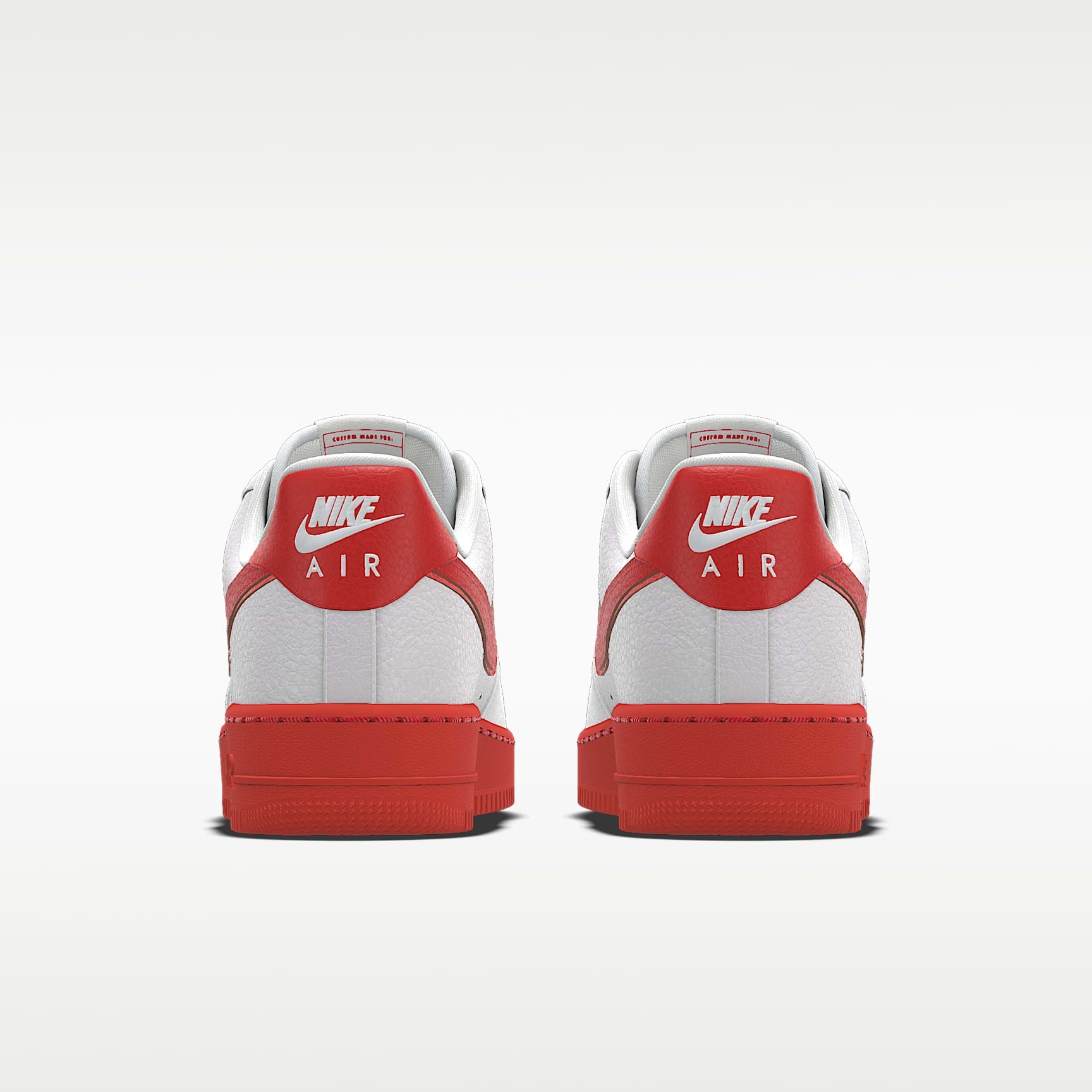 Nike Air Force 1 '07 White Red Swoosh Red Outsole Sneakers