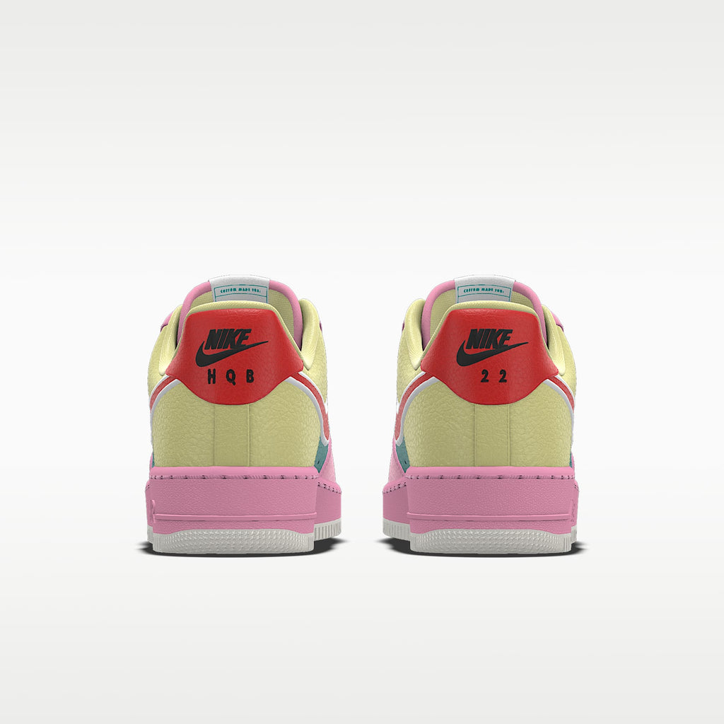Nike Air Force 1 '07 Pink Teal Yellow Red Multi-Color Block Sneakers