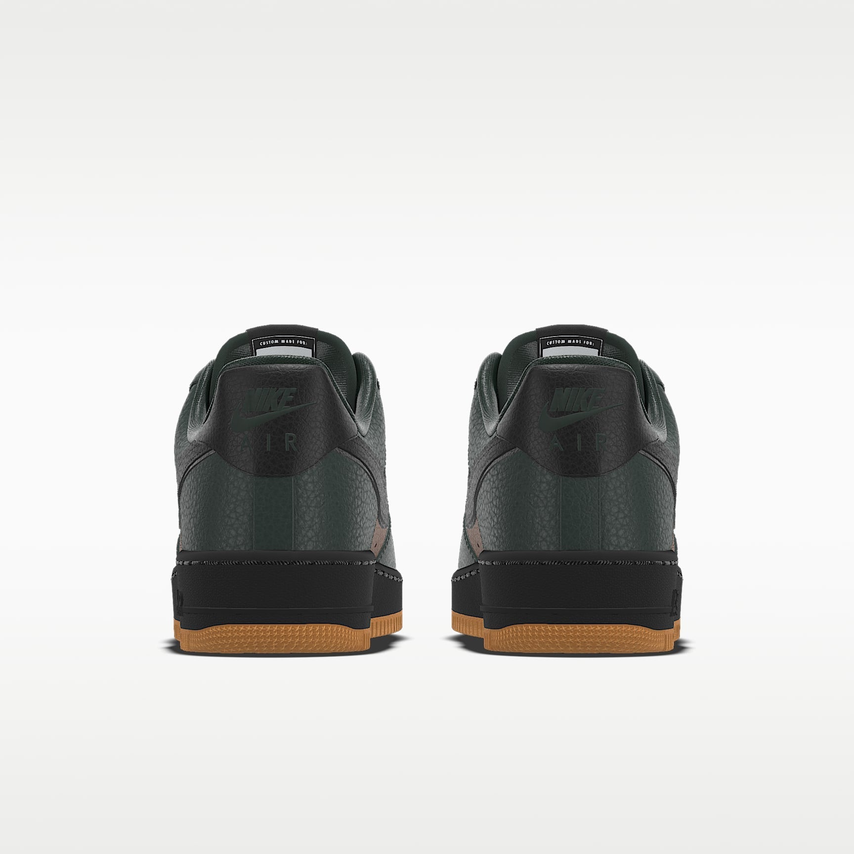 Nike Air Force 1 '07 Dark Green Brown Gum Sole Color-Block Sneakers