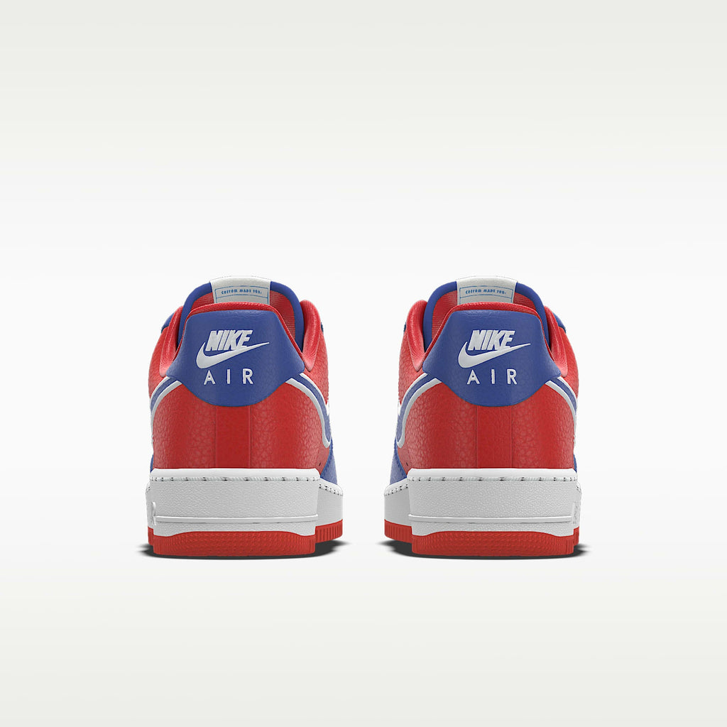 Nike Air Force 1 '07 Red Blue White Outline Color-Block Sneakers