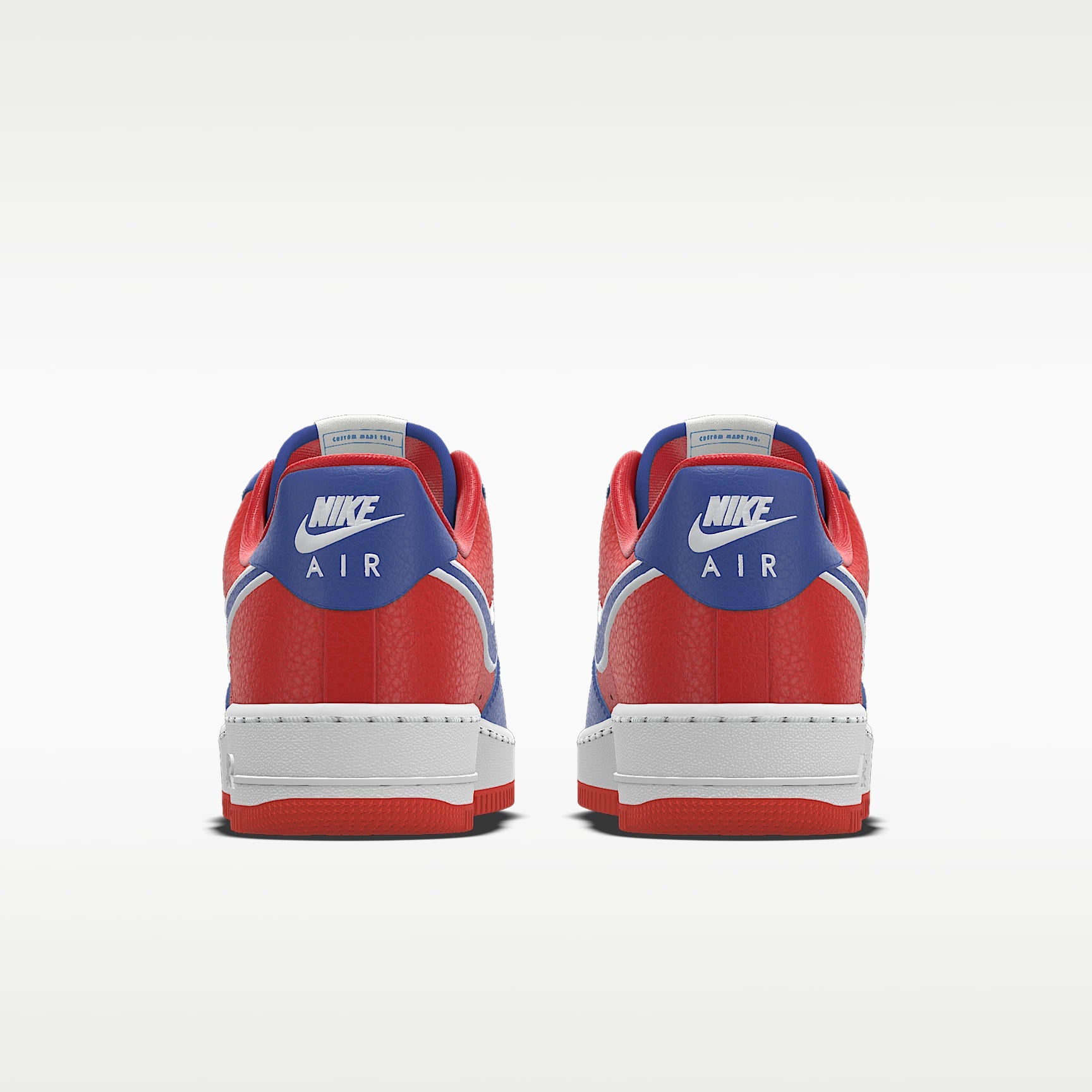 Nike Air Force 1 '07 Red Blue White Outline Color-Block Sneakers
