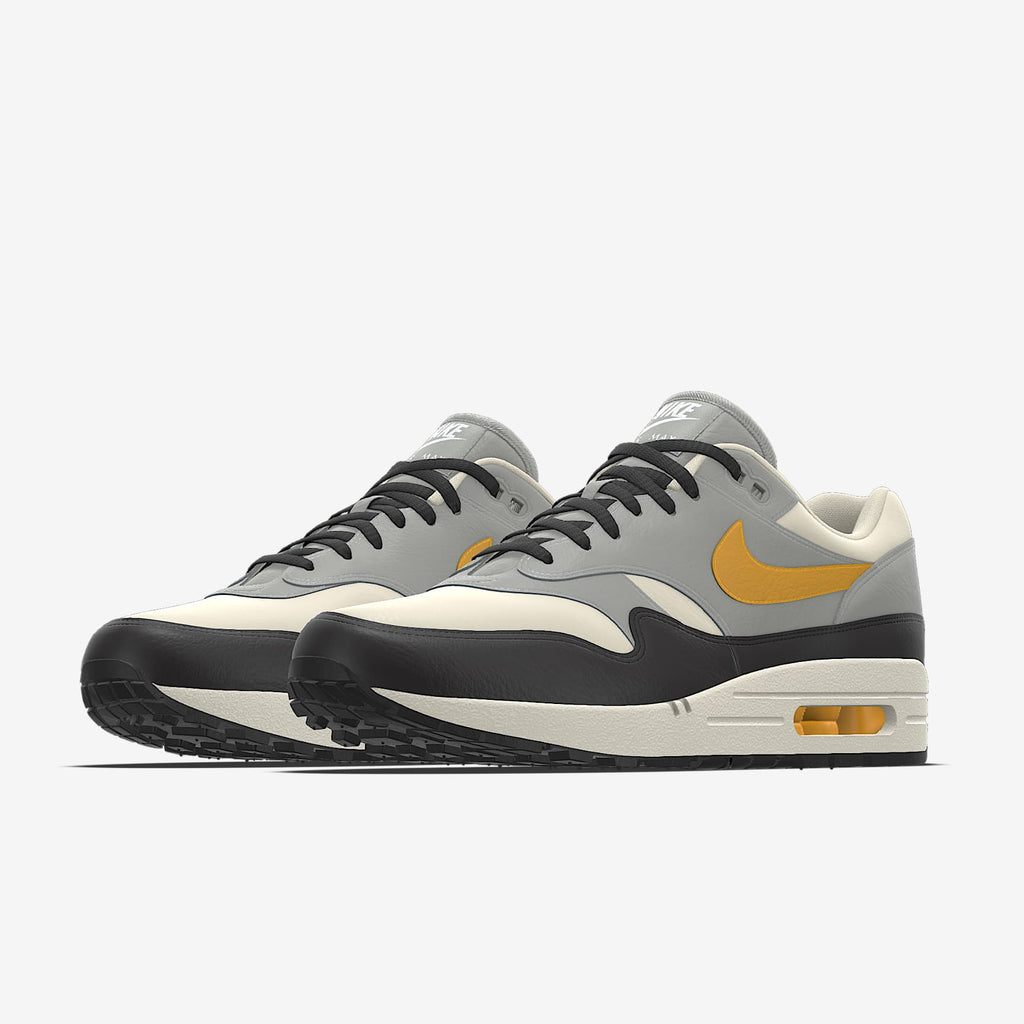 Nike Air Max 1 By You – Grey/Cream/Yellow/Black Custom Sneaker