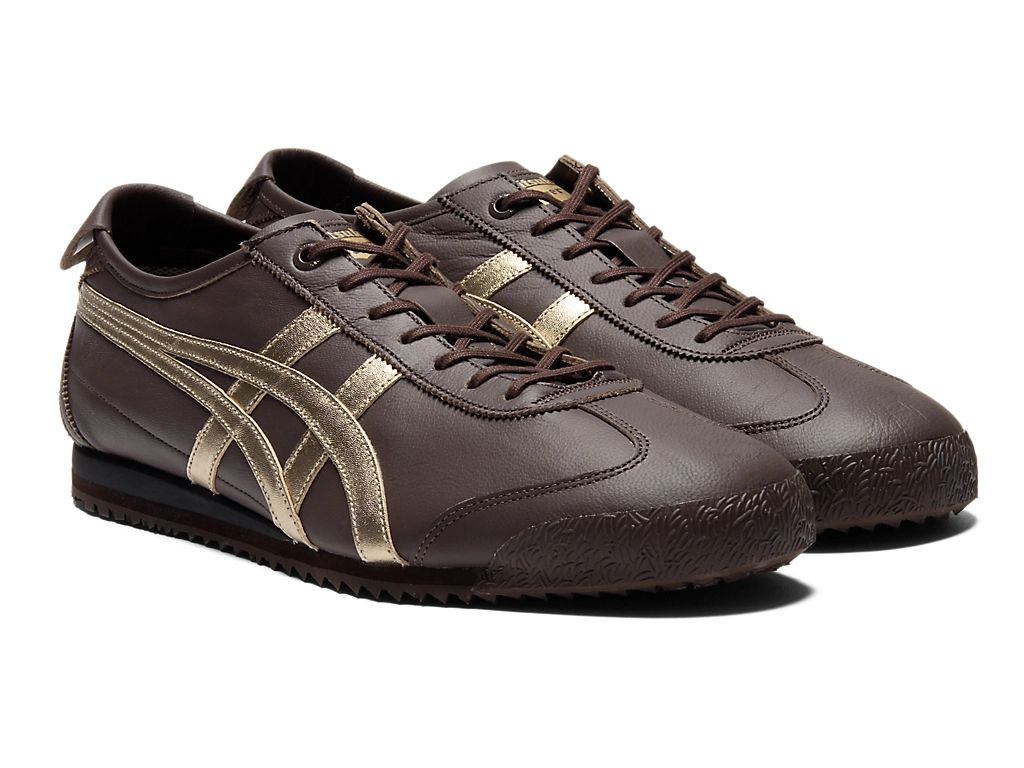 Onitsuka Tiger Mexico 66 Unisex Sneakers – Dark Brown / Gold