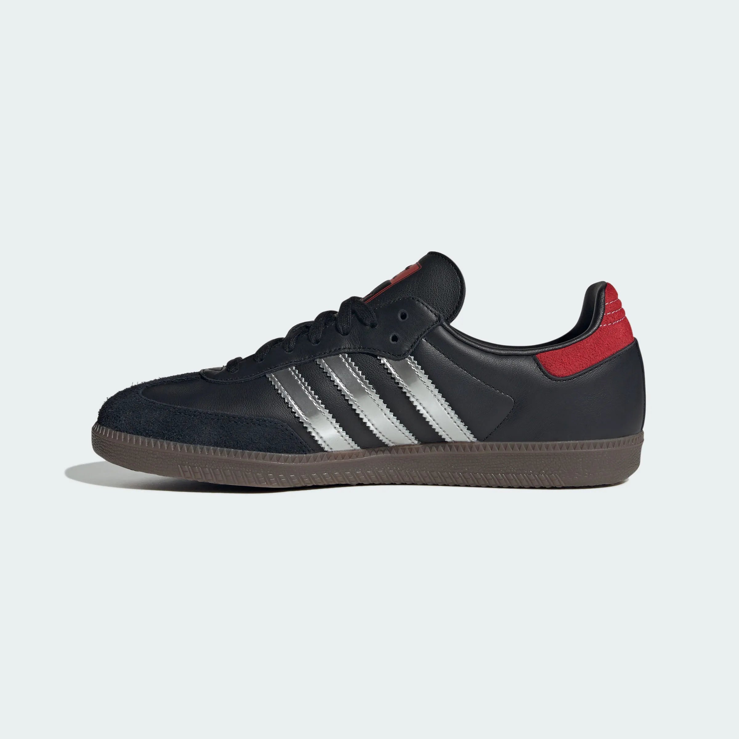 Adidas Originals – Black / Silver / Red Leather Casual Sneakers