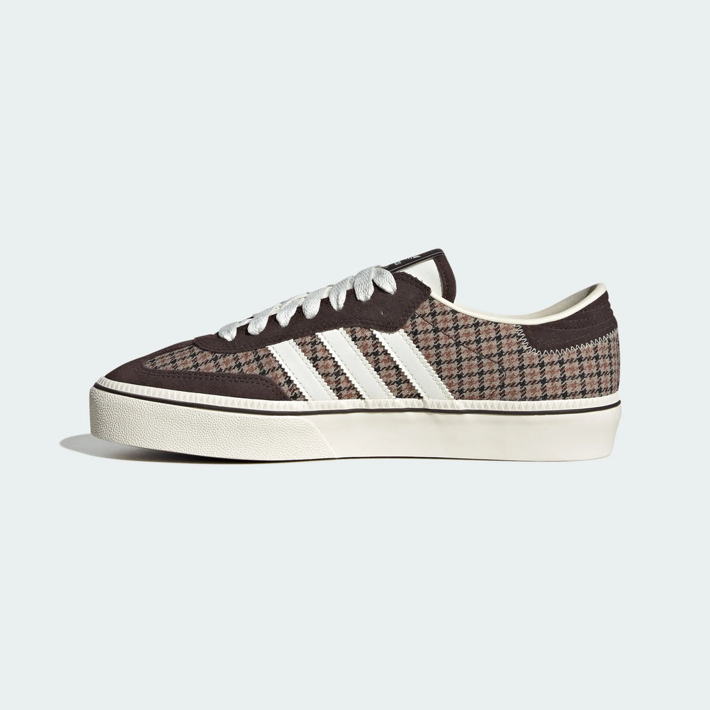 Adidas Originals – Brown Houndstooth Canvas Platform Casual Sneakers