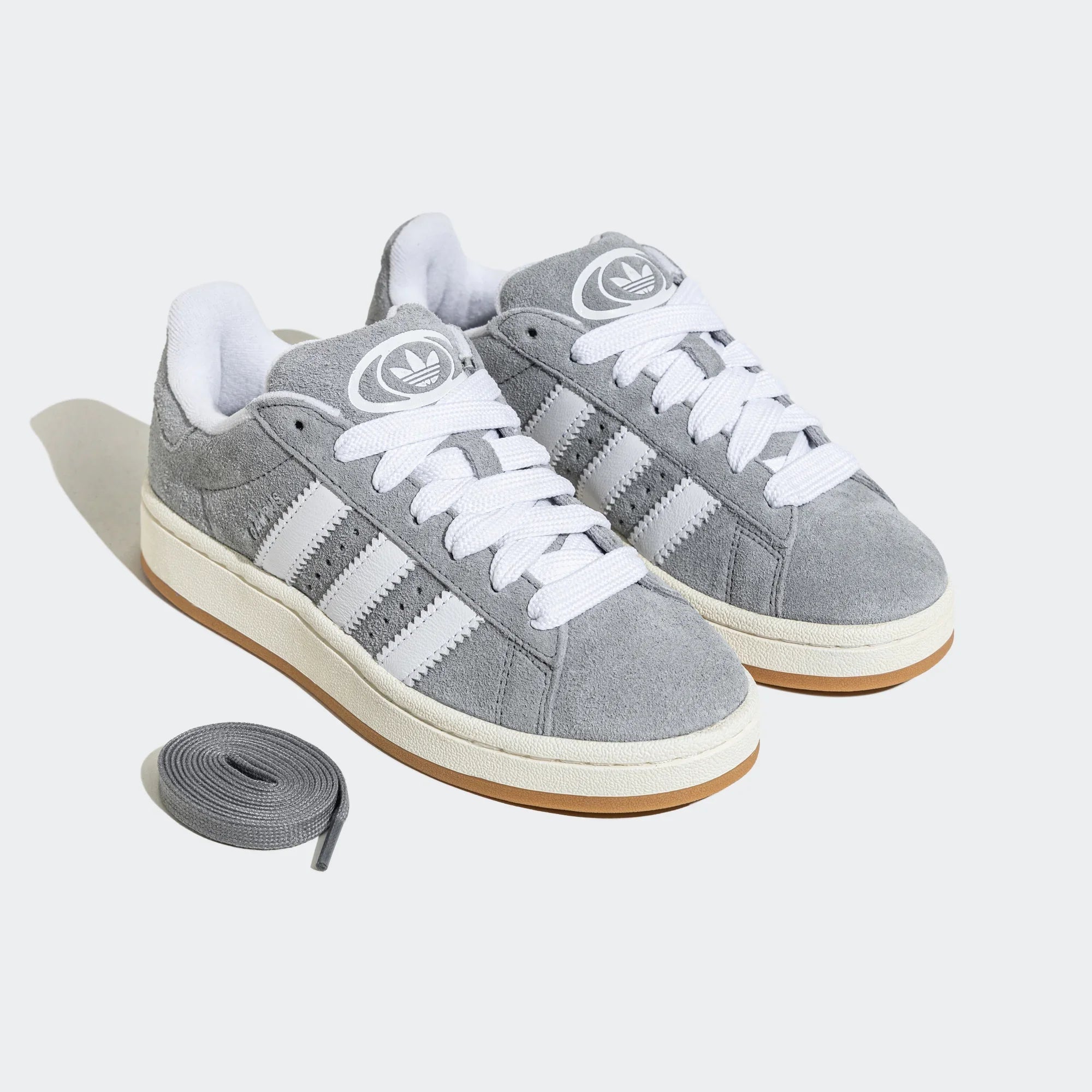 Adidas Originals – Grey / White Suede Platform Casual Sneakers