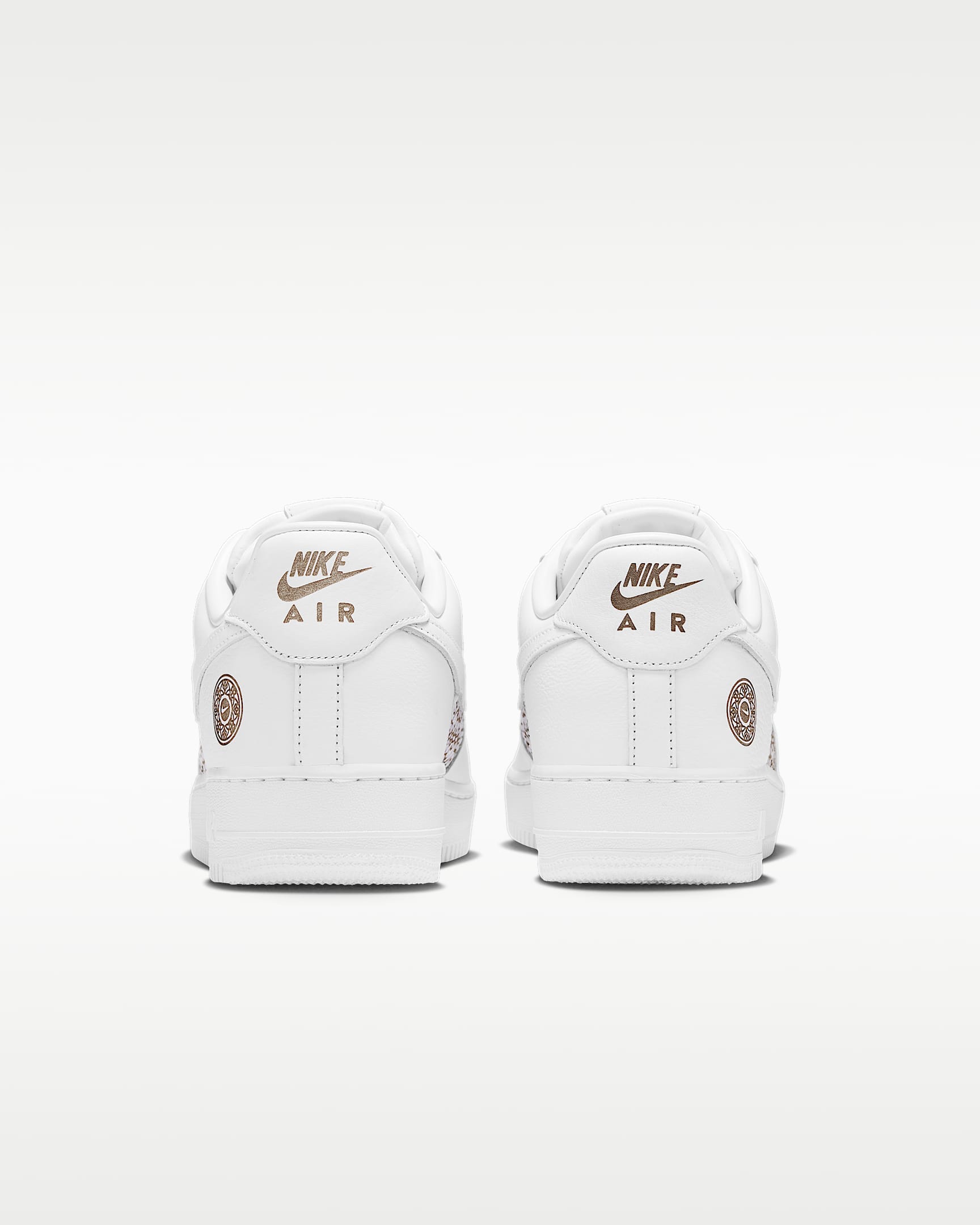 Nike Air Force 1 '07 White Gold Floral Ornate Print Sneakers