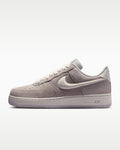 Nike Air Force 1 '07 Light Lavender Suede Off-White Swoosh Sneakers