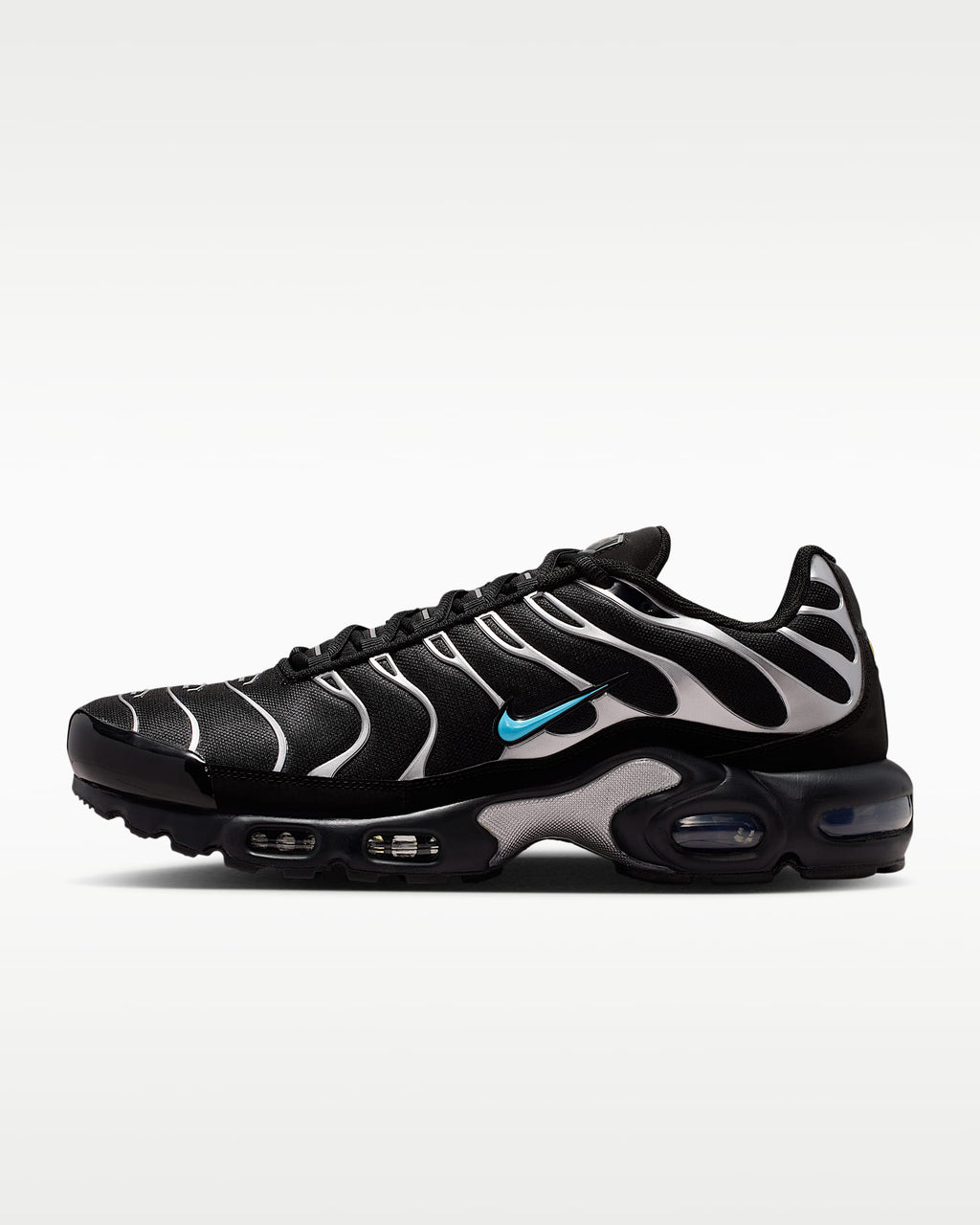 Nike Air Max Plus – Black/Metallic Silver/Cyan Blue Sneaker