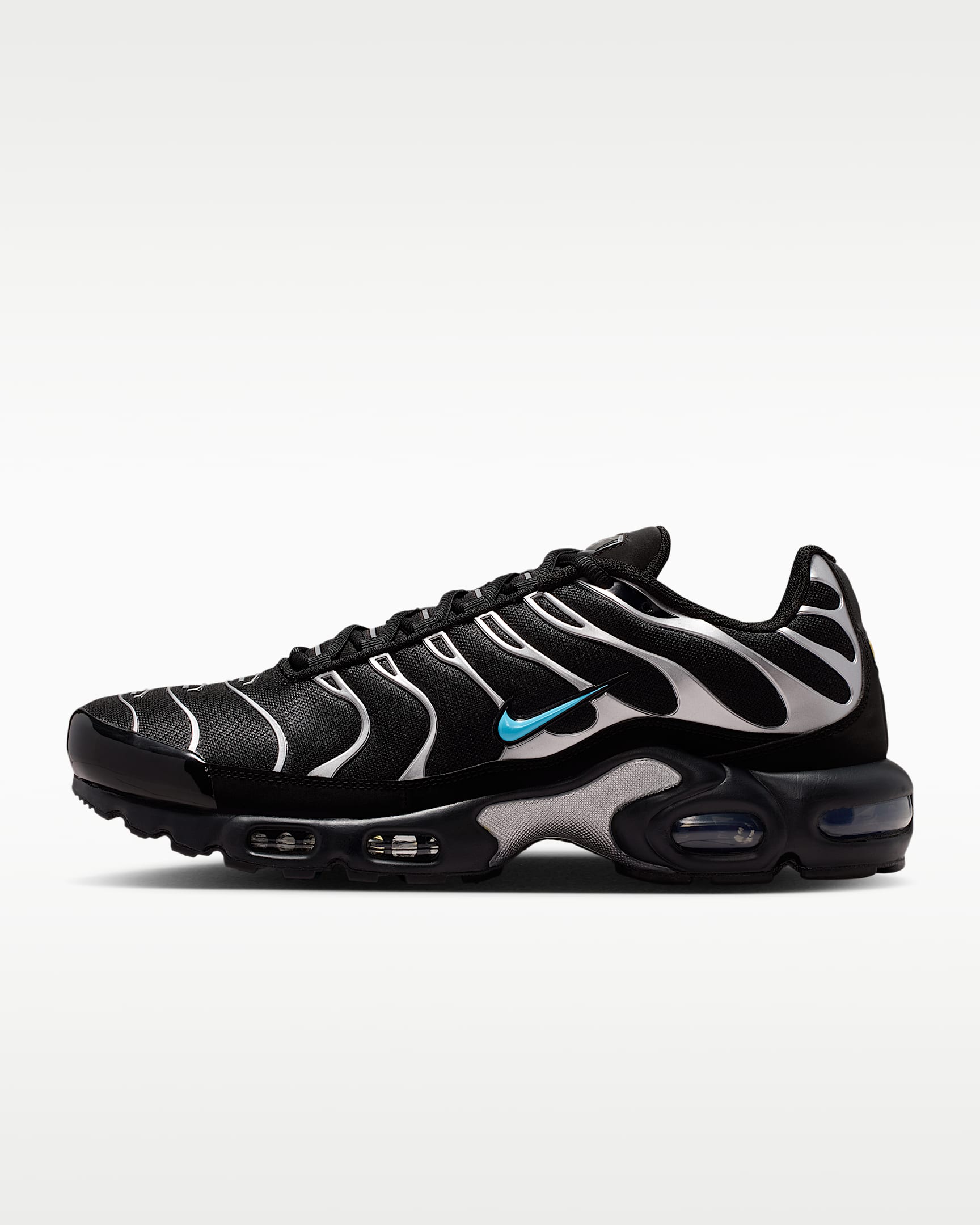 Nike Air Max Plus – Black/Metallic Silver/Cyan Blue Sneaker
