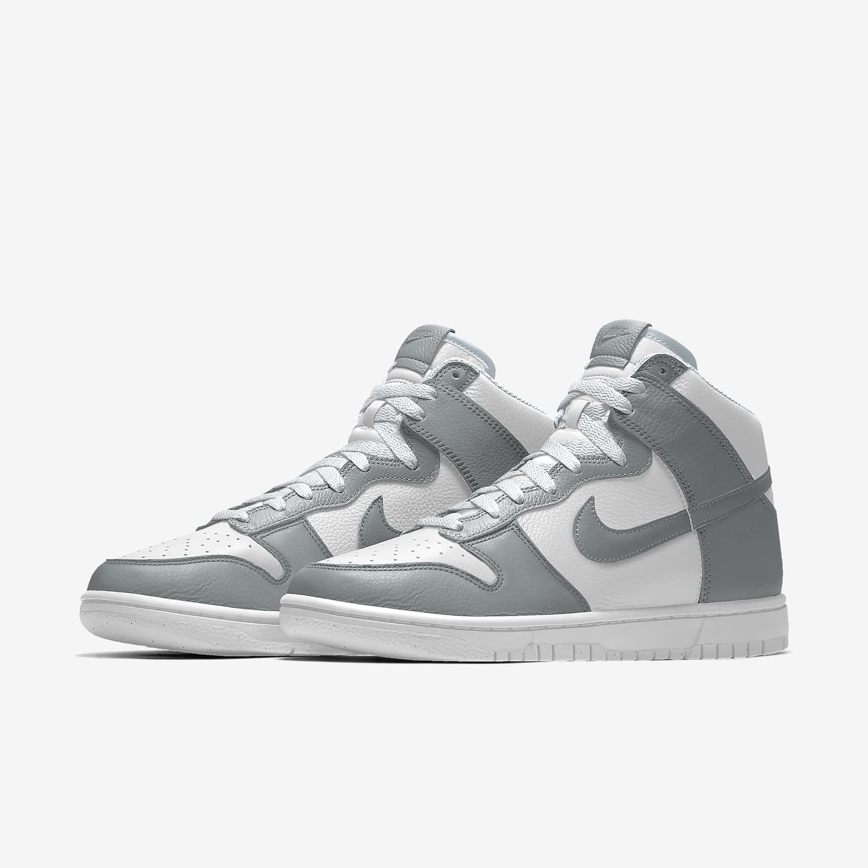 Nike Dunk High White Medium Grey Color-Block Sneakers