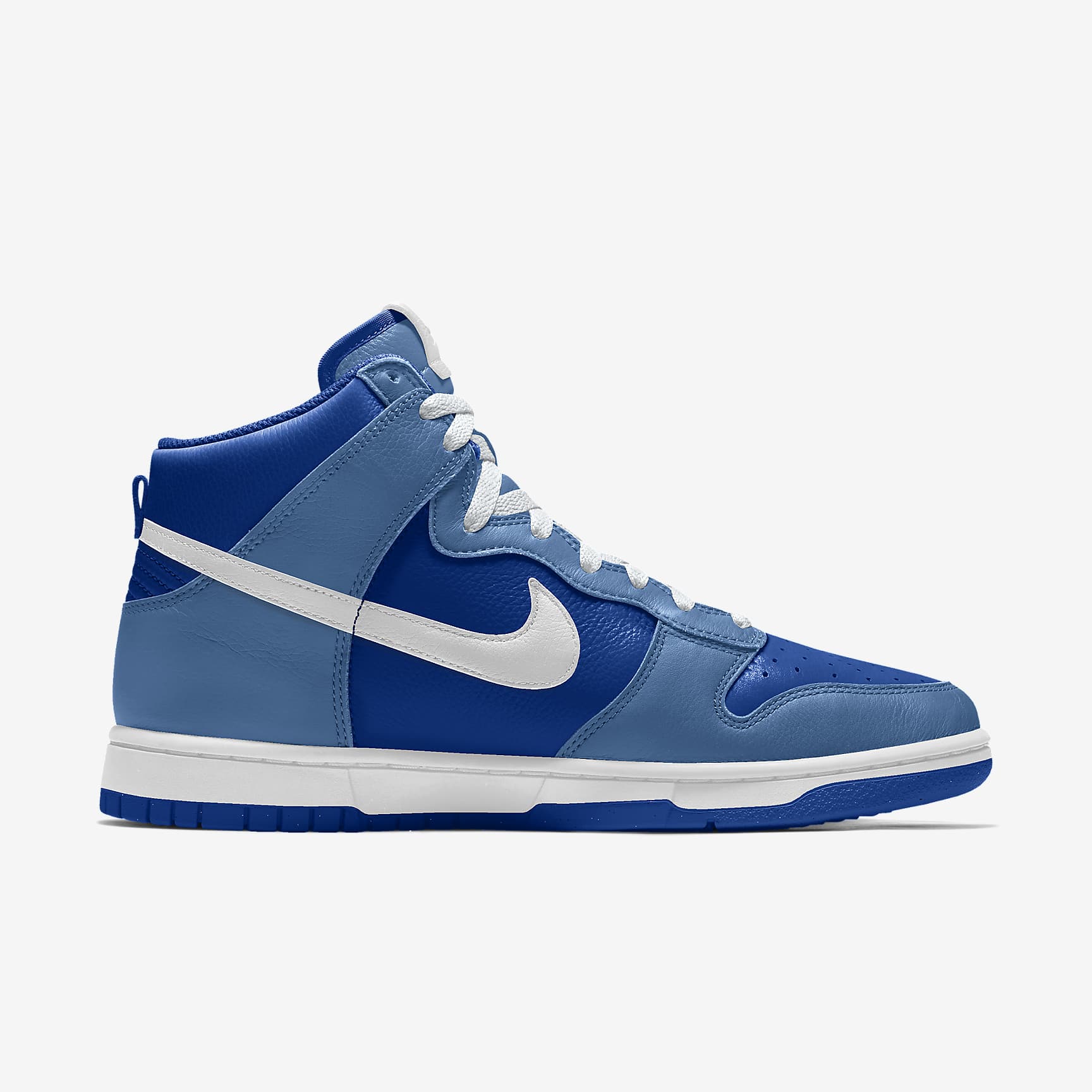 Nike Dunk High Two-Tone Blue White Swoosh Sneakers