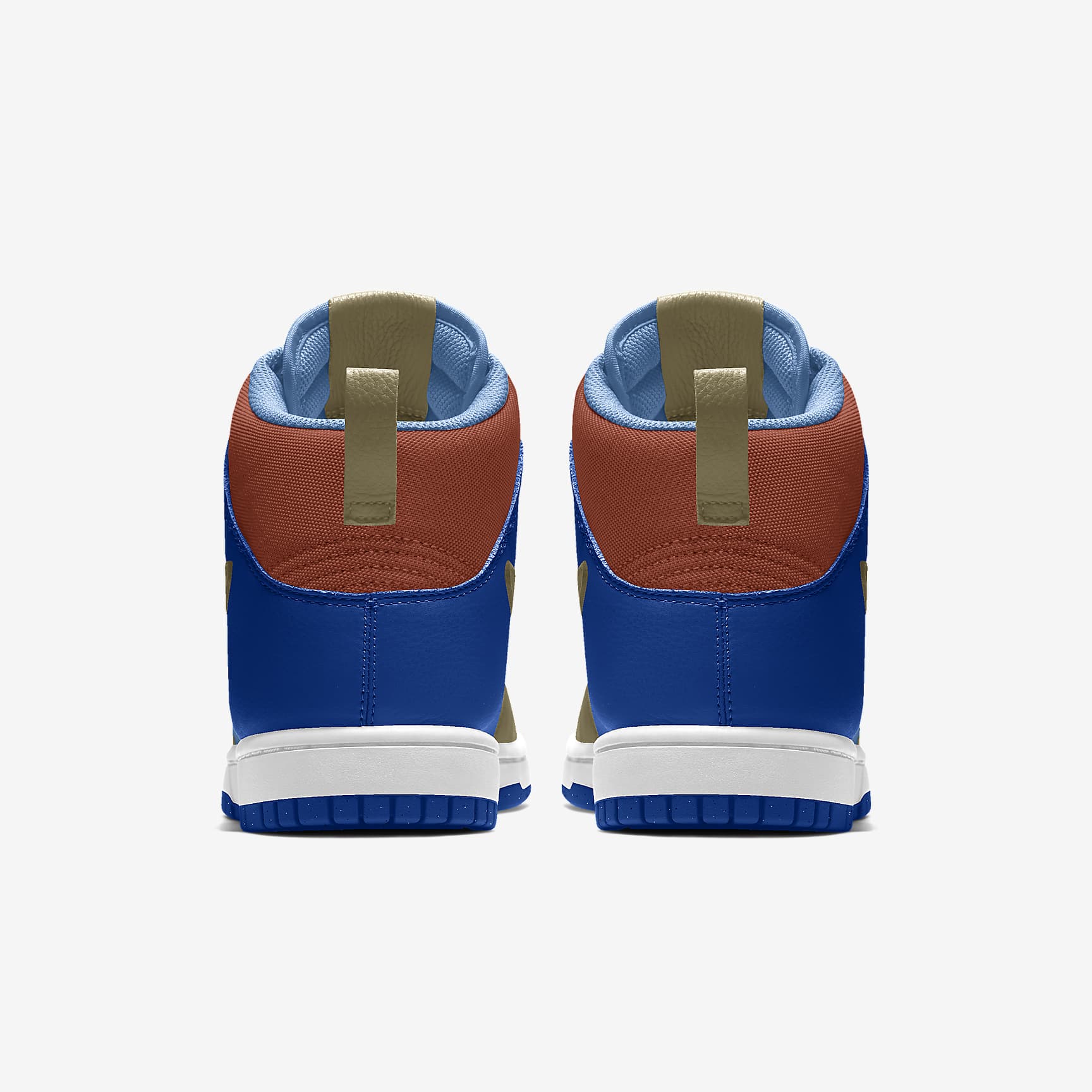 Nike Dunk High Multi-Color Blue Olive Rust Color-Block Sneakers