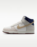 Nike Dunk High White Light Bone Navy Beige Color-Block Sneakers