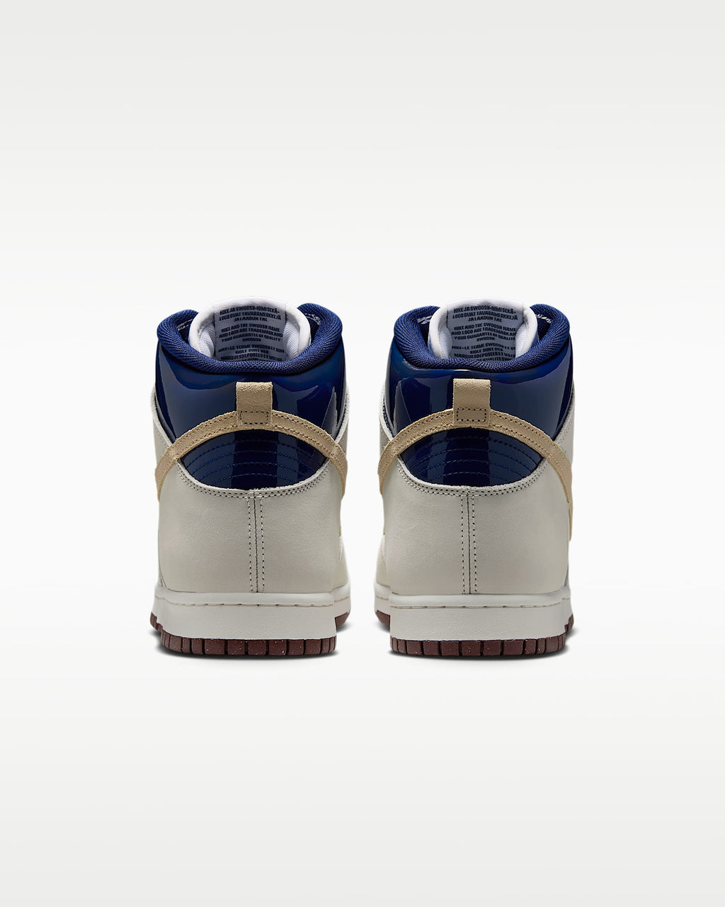 Nike Dunk High White Light Bone Navy Beige Color-Block Sneakers