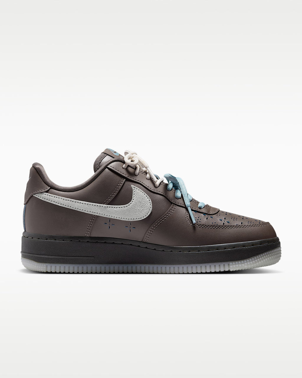 Nike Air Force 1 '07 Dark Brown Grey Suede Multi-Laces Sneakers