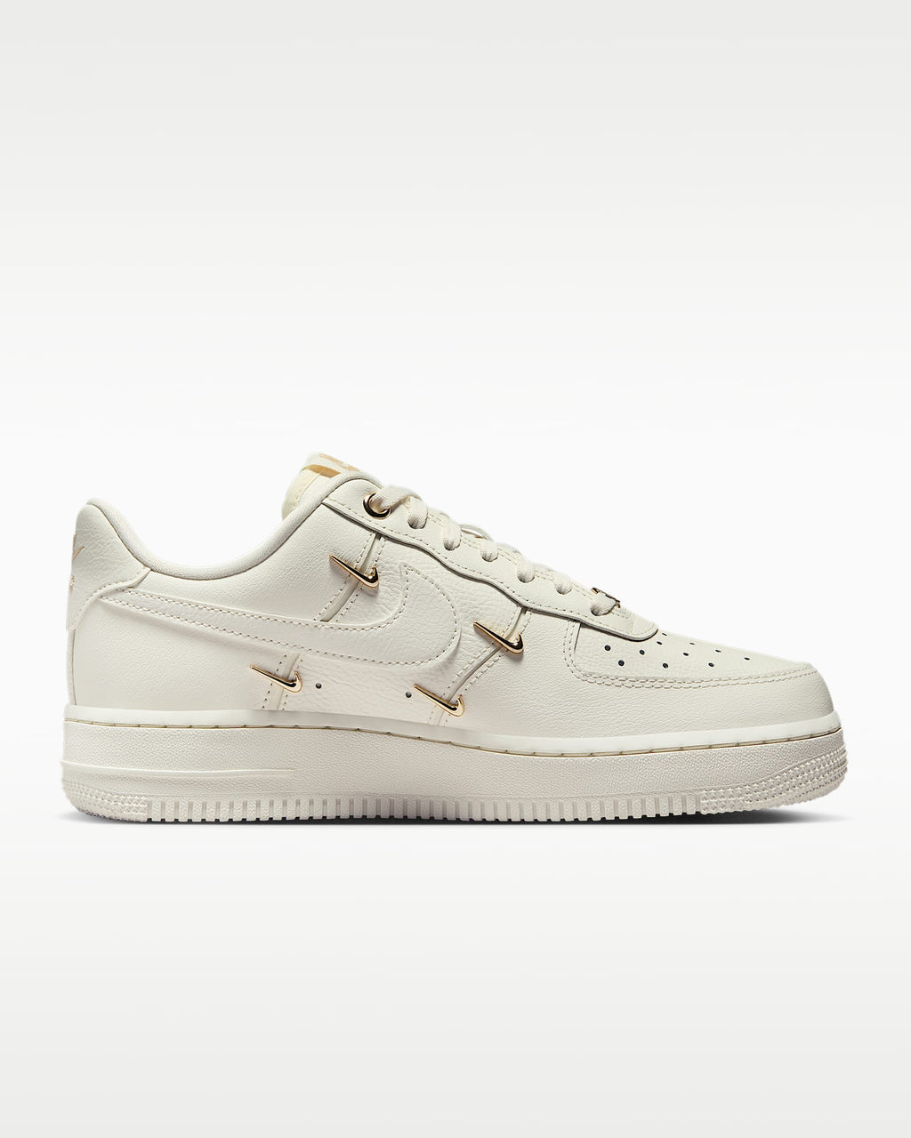 Nike Air Force 1 '07 Sail Gold Mini Swoosh Charms Sneakers