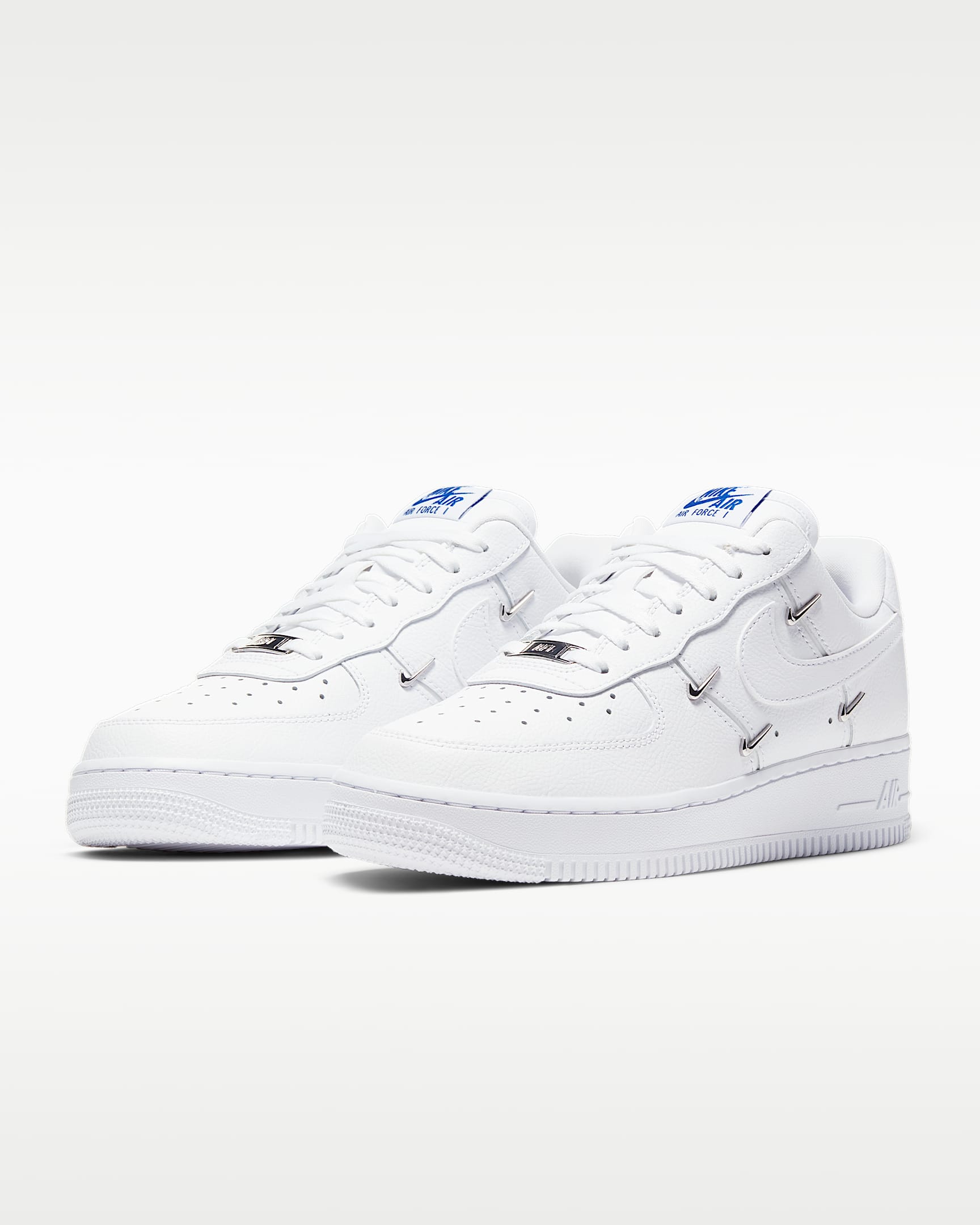 Nike Air Force 1 '07 White Multi-Metal Mini Swoosh Sneakers