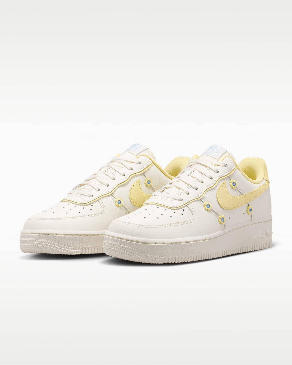 Nike Air Force 1 '07 Cream Yellow Floral Studs Sneakers