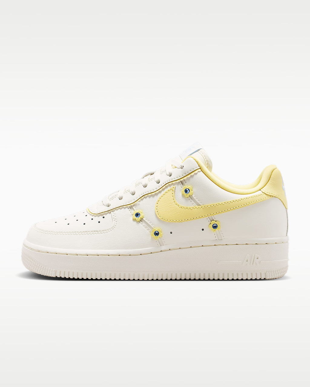 Nike Air Force 1 '07 Cream Yellow Floral Studs Sneakers