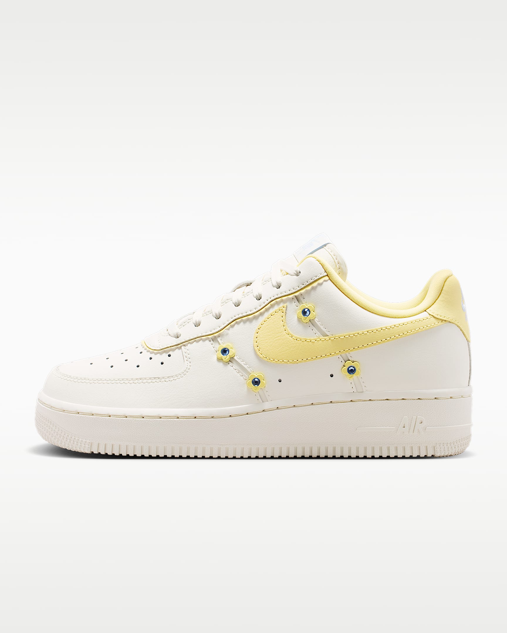 Nike Air Force 1 '07 Cream Yellow Floral Studs Sneakers