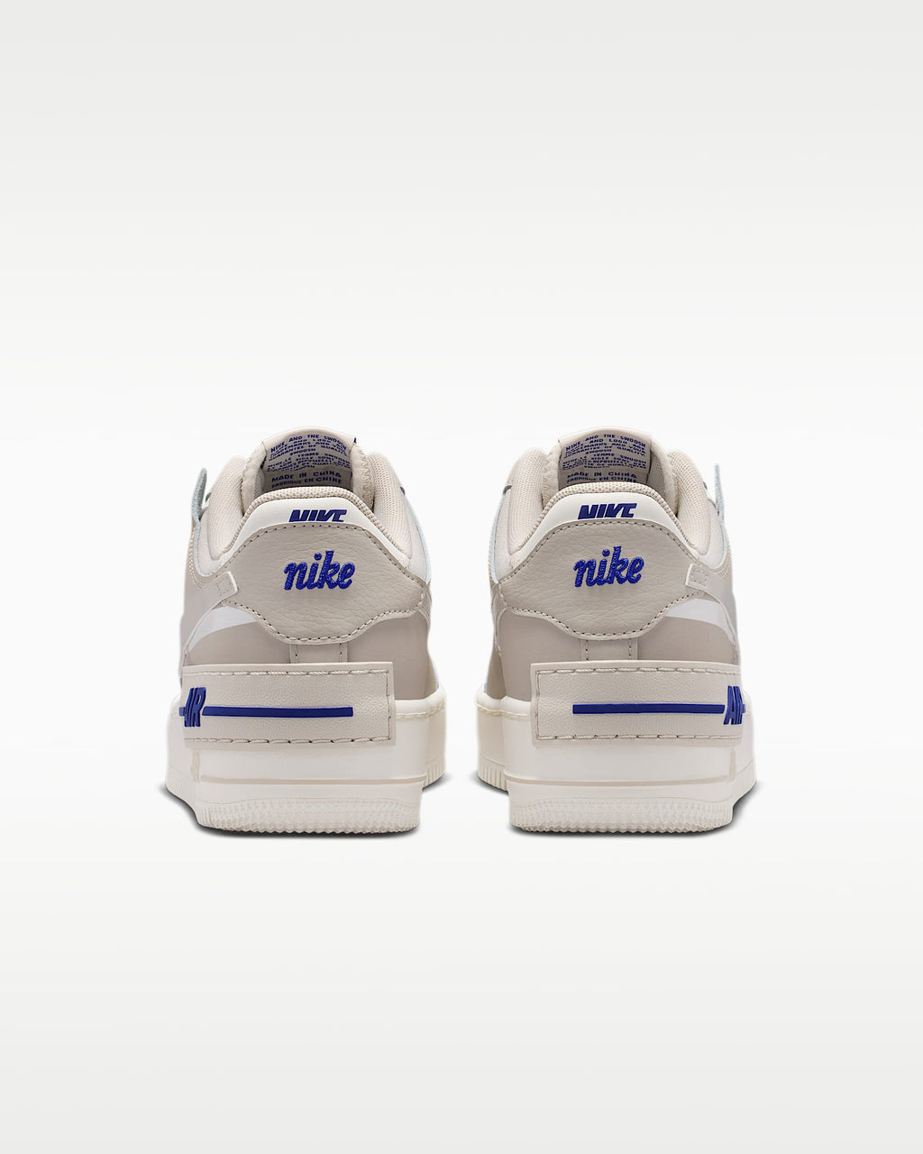Nike Air Force 1 Shadow Light Taupe White Royal Blue Sneakers