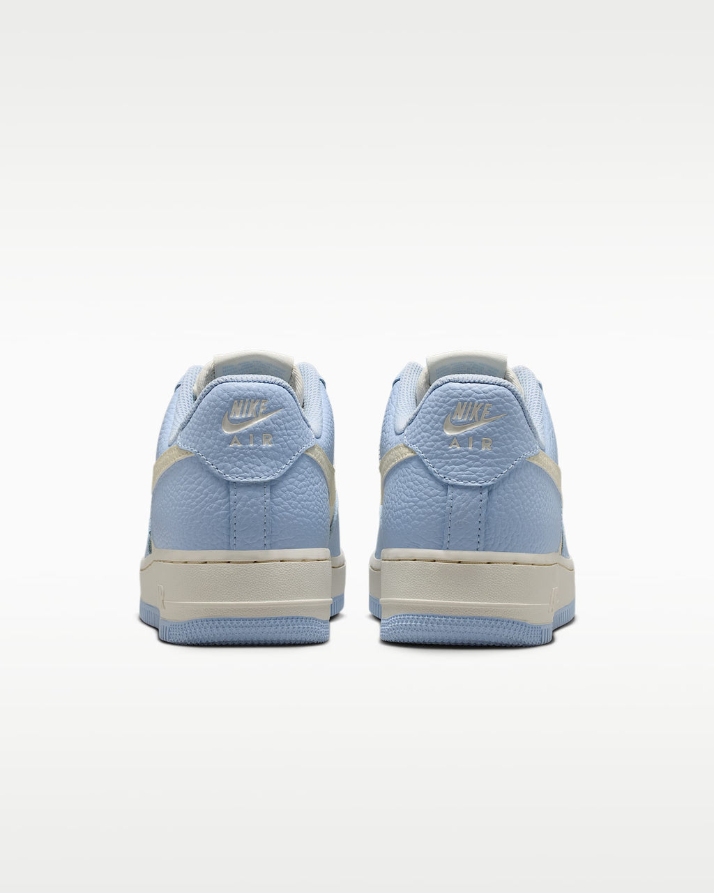 Nike Air Force 1 '07 Light Blue Cream Mini Swoosh Sneakers