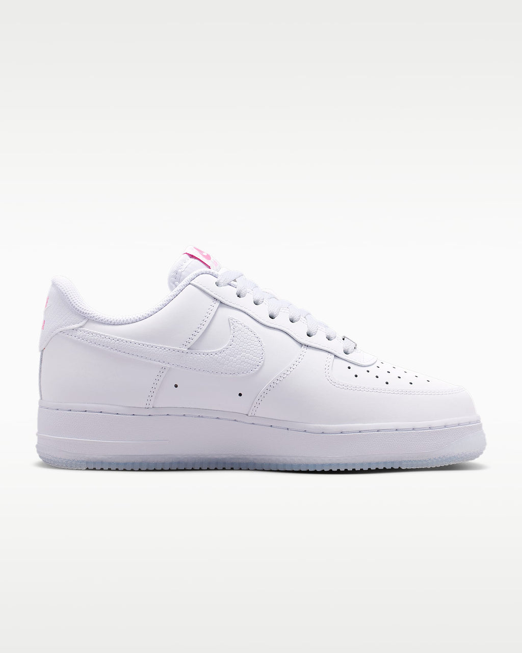 Nike Air Force 1 '07 White Mini Pink Swoosh Sneakers
