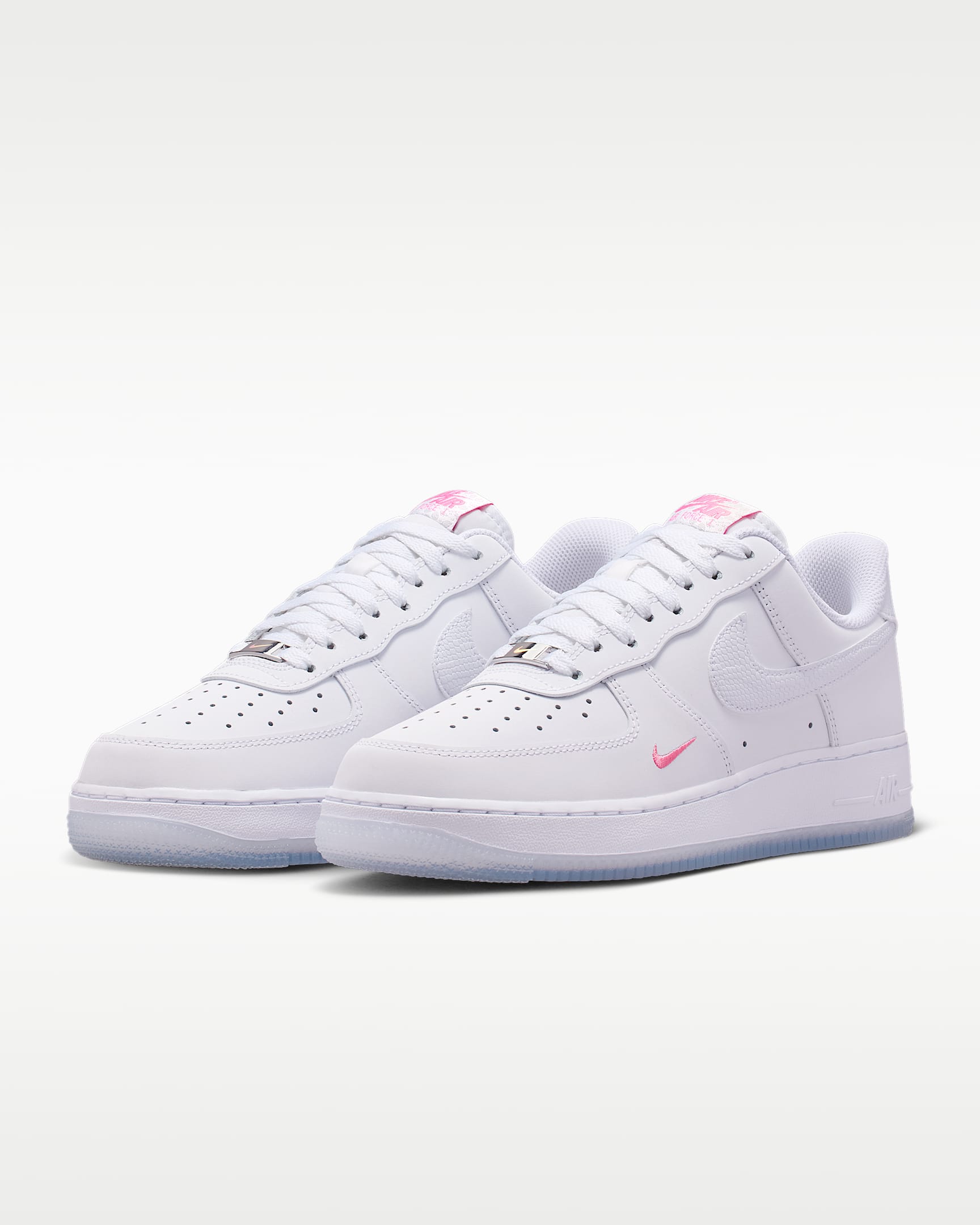 Nike Air Force 1 '07 White Mini Pink Swoosh Sneakers