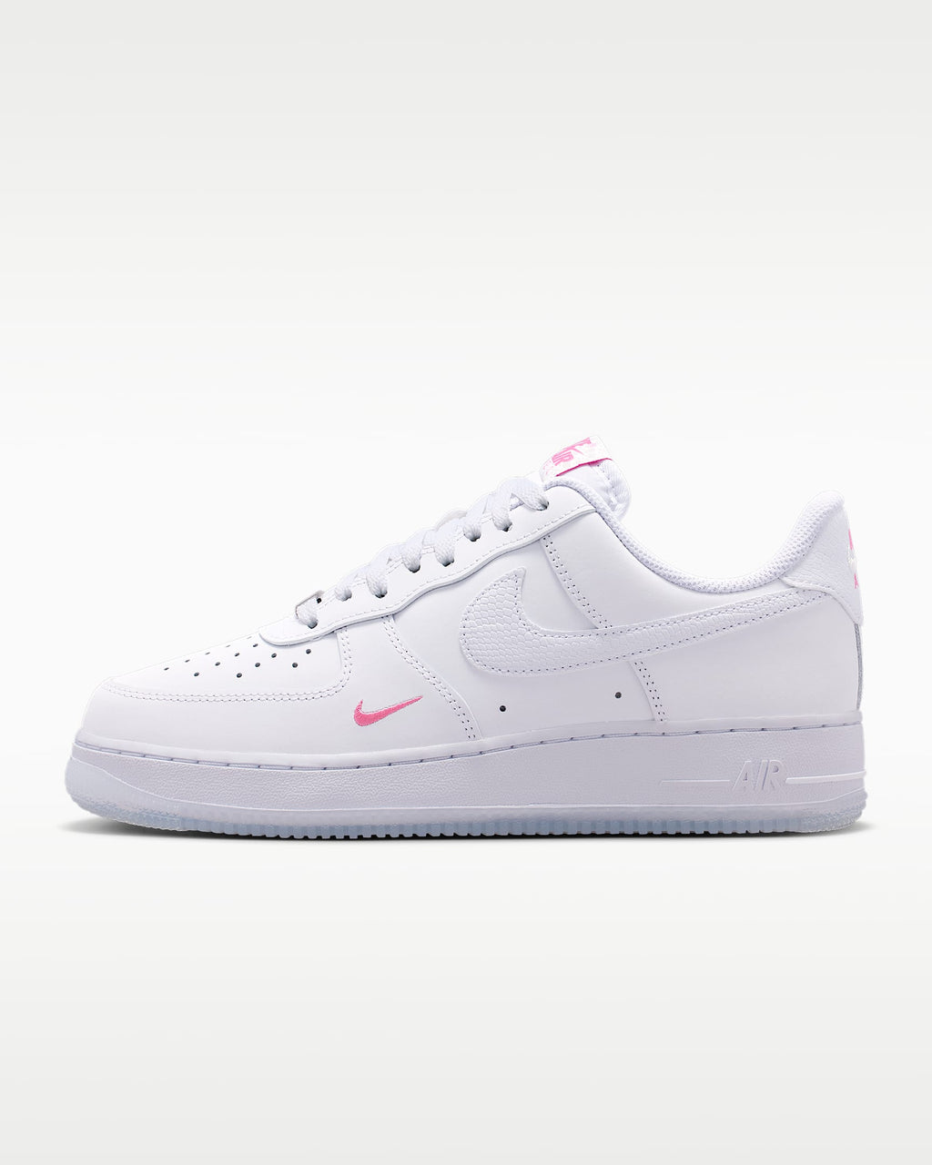Nike Air Force 1 '07 White Mini Pink Swoosh Sneakers