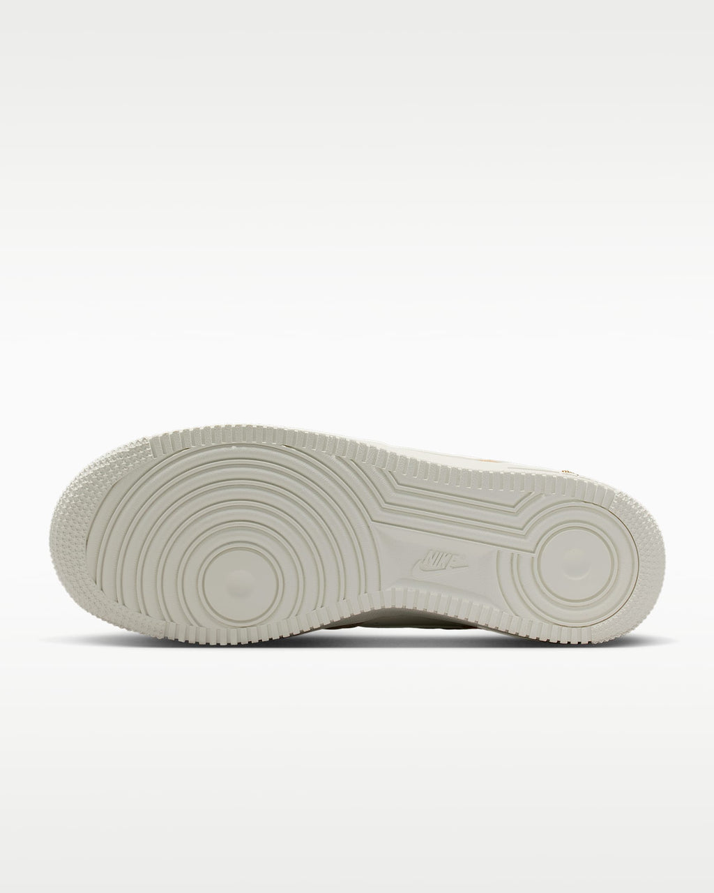 Nike Air Force 1 '07 Beige Cream Mini Gold Swoosh Sneakers