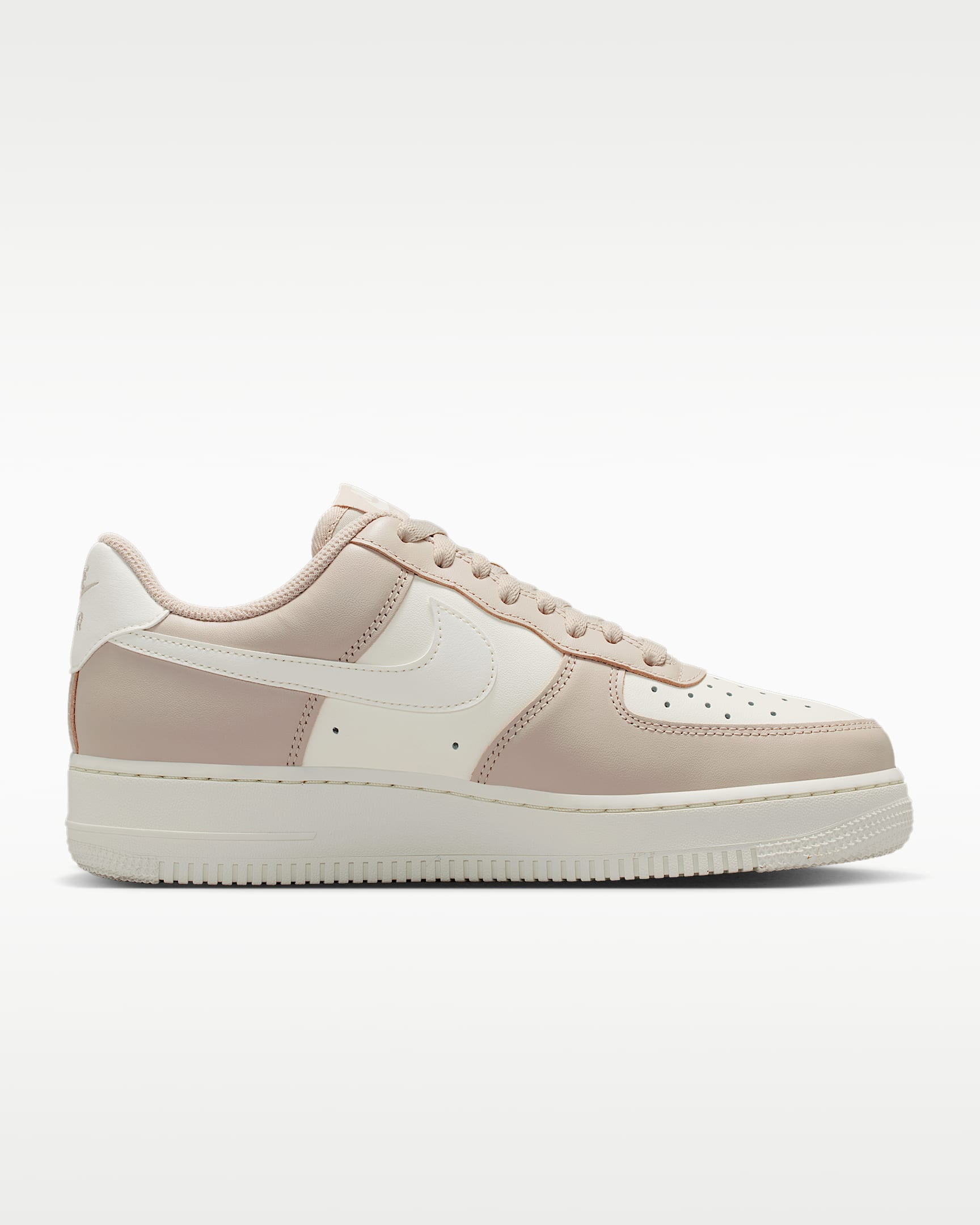 Nike Air Force 1 '07 Beige Cream Mini Gold Swoosh Sneakers