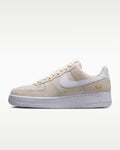 Nike Air Force 1 '07 Beige Suede White Mini Gold Swoosh Sneakers