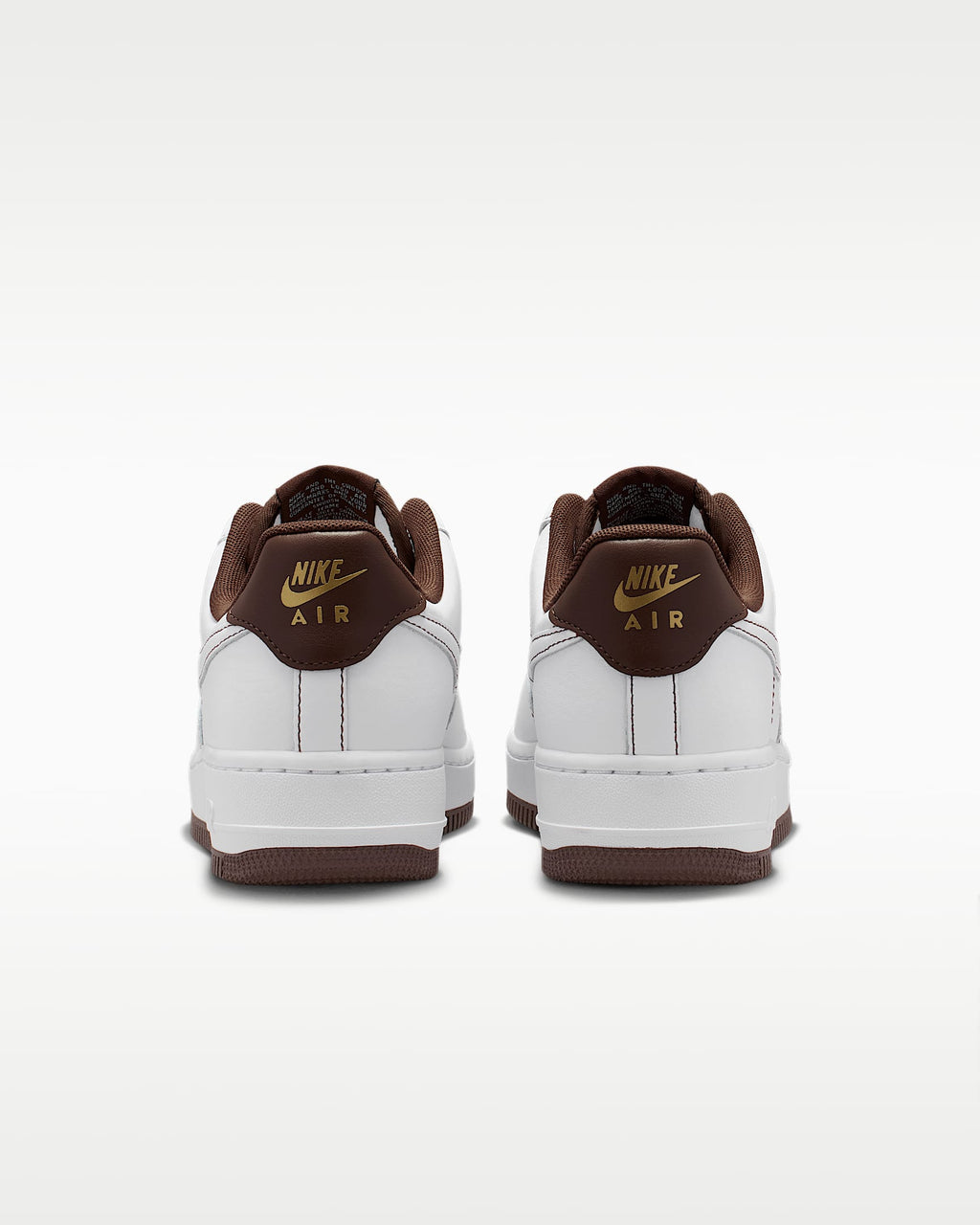 Nike Air Force 1 '07 White Brown Mini Gold Swoosh Sneakers