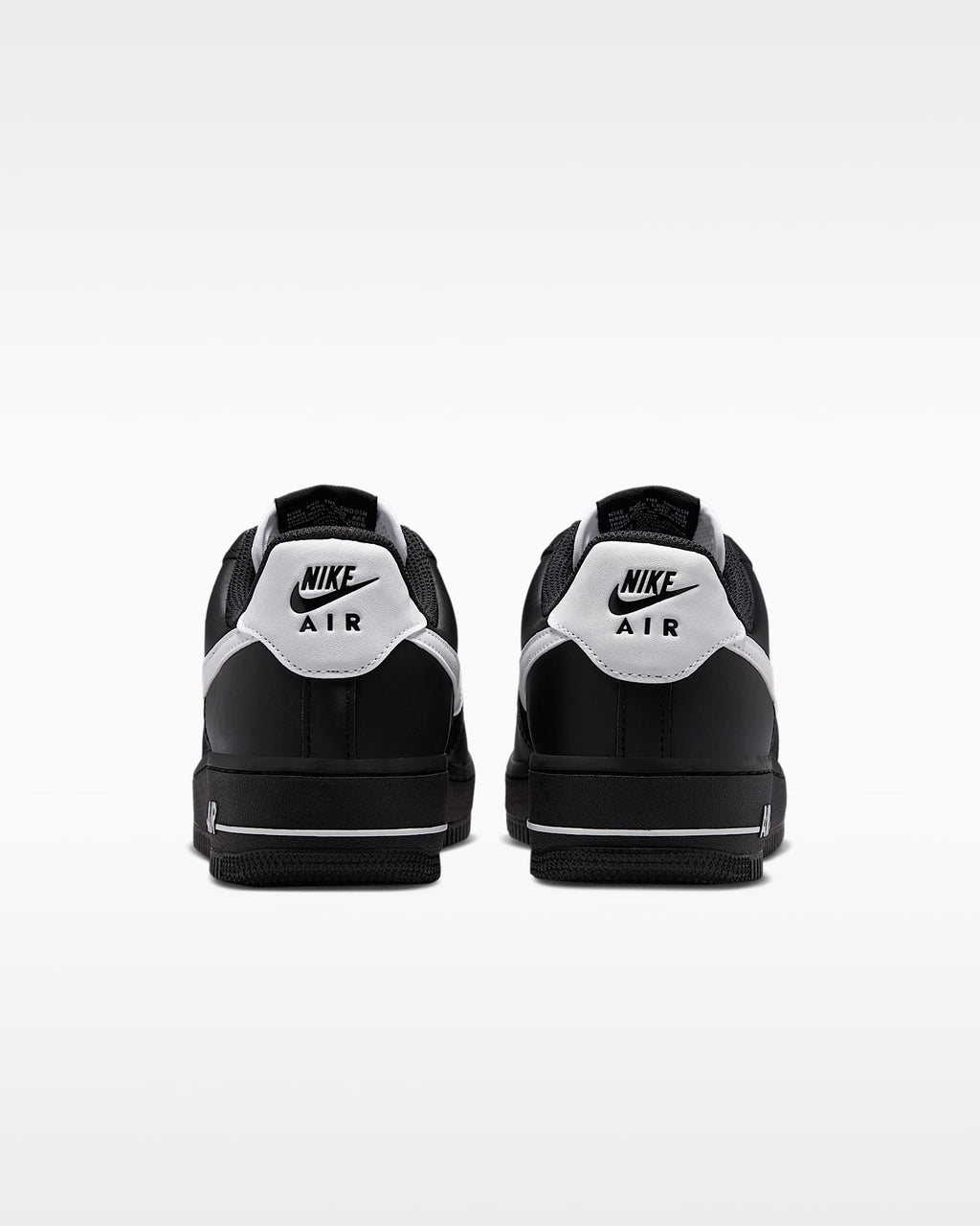 Nike Air Force 1 '07 Black Satin White Swoosh Sneakers