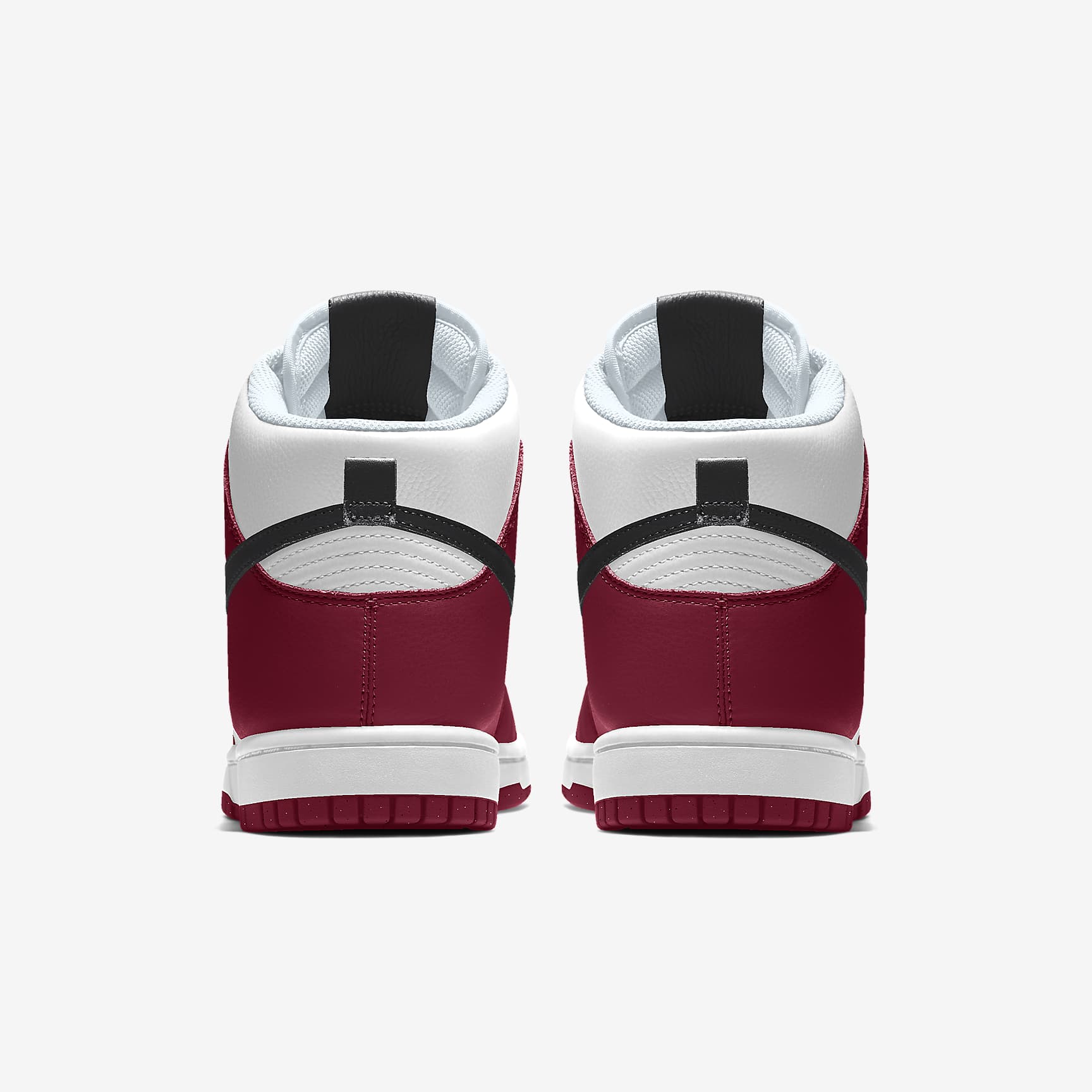 Nike Dunk High White Burgundy Red Black Swoosh Sneakers