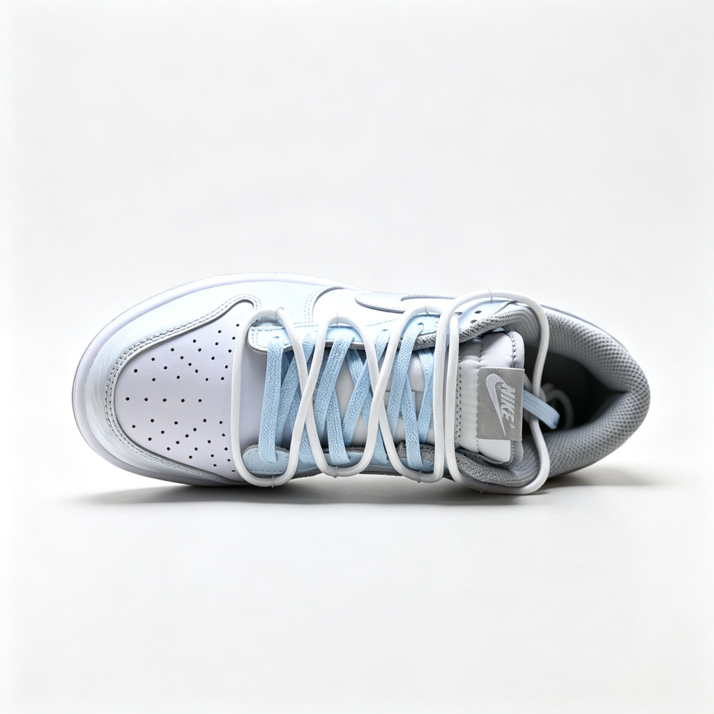 Nike Dunk Low BG — Marble Print / Light Blue / Silver Swoosh