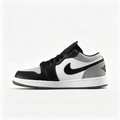 Air Jordan 1 Low 'Black & Light Grey' – White Leather Low-Top Sneakers