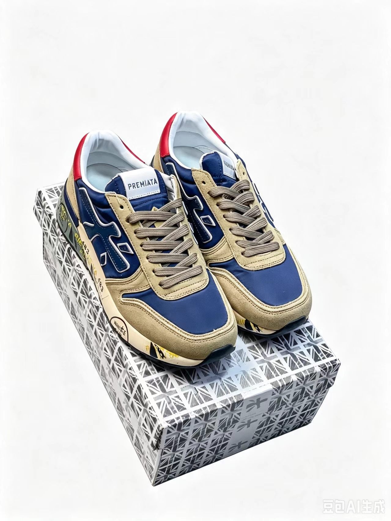 Premiata LANDER 483 Low-Top Sneakers | Union Jack Detail | EU 37–45