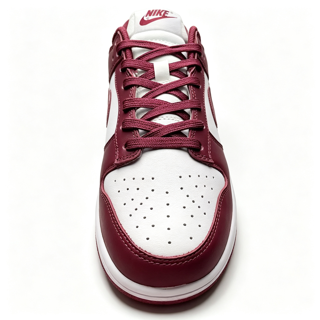 Nike Dunk Low 'White / Burgundy' — Premium Leather Sneakers