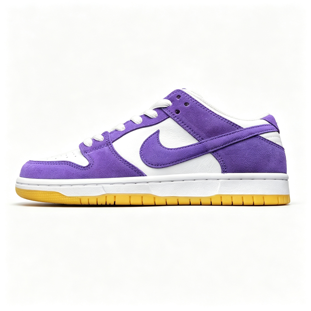 Nike Dunk Low – White & Purple Suede with Gum Sole