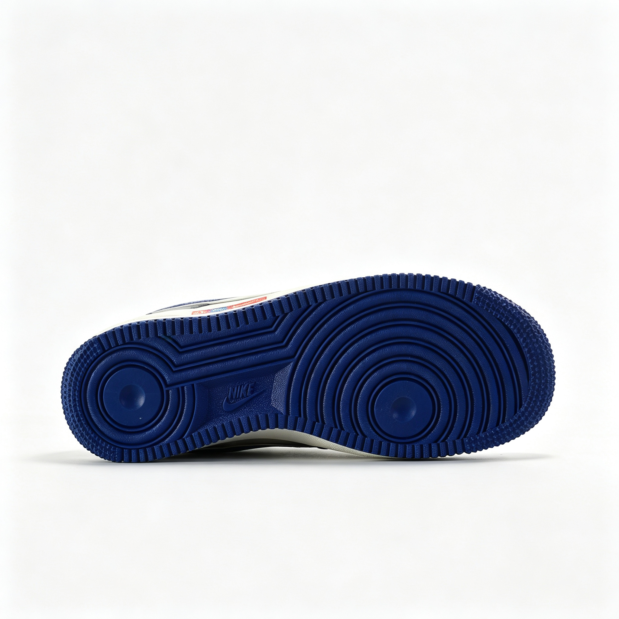Nike Air Force 1 Low 'Royal Blue Swoosh' – Grey & White Leather Sneakers