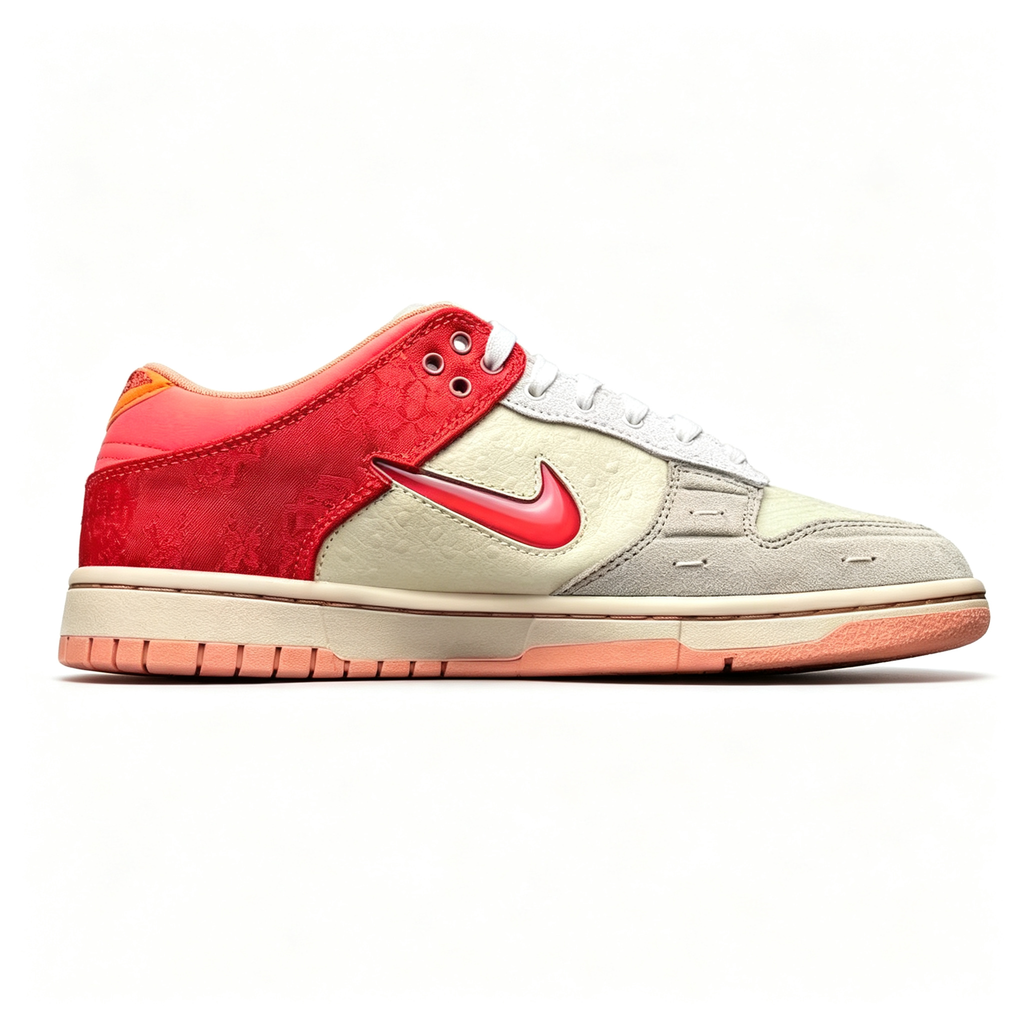 Nike Dunk Low 'Beige Peach' — Mixed-Material Textured Sneakers