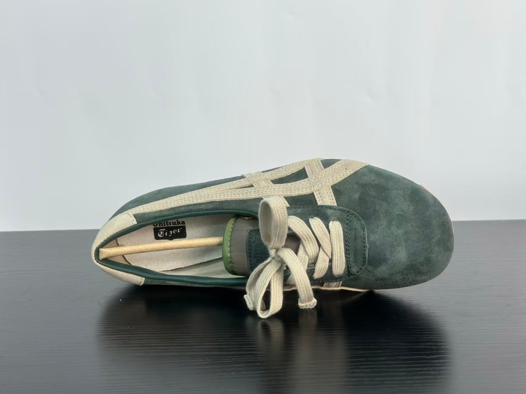 VERSACE × Onitsuka Tiger "Tai-Chi Sakura" Low-Top Sneakers | Olive Green | Leather & Suede | EU 36–41.5
