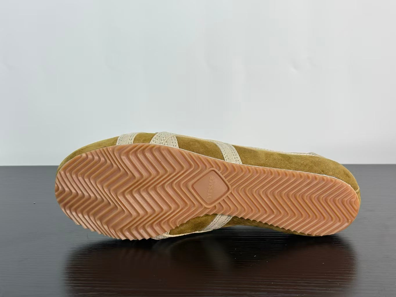VERSACE × Onitsuka Tiger "Tai-Chi Sakura" Low-Top Sneakers | Khaki | Leather & Suede | EU 36–41.5