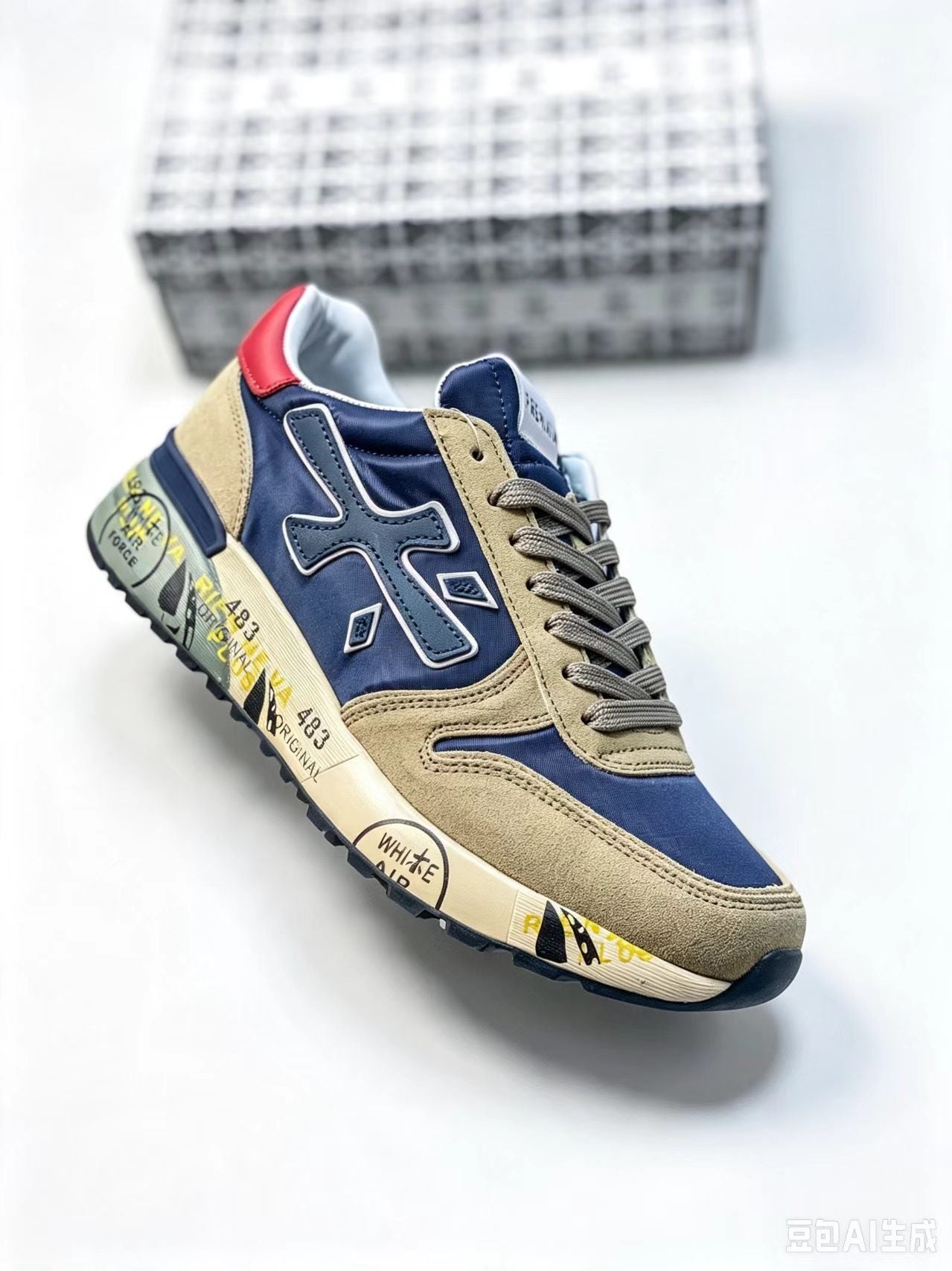 Premiata LANDER 483 Low-Top Sneakers | Union Jack Detail | EU 37–45