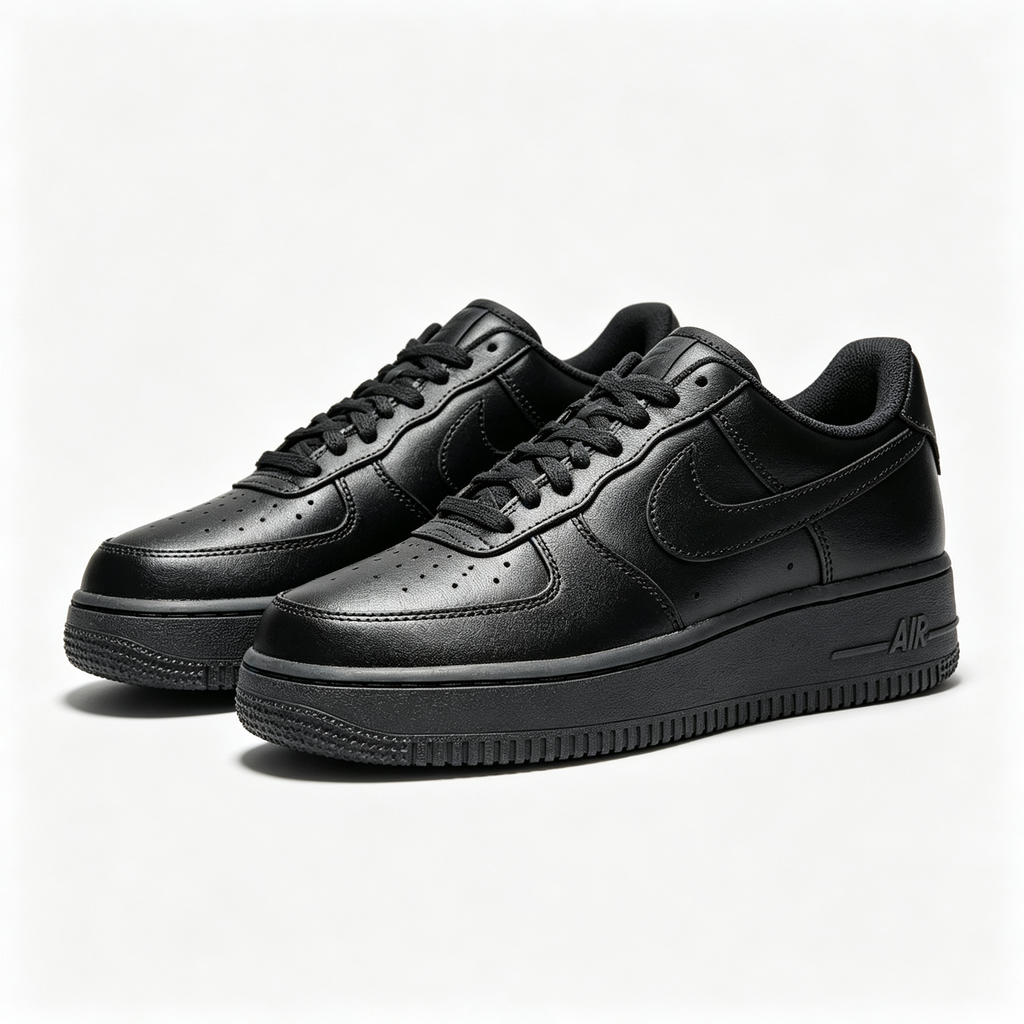Nike Air Force 1 '07 Low 'Triple Black' – Classic Leather Sneaker